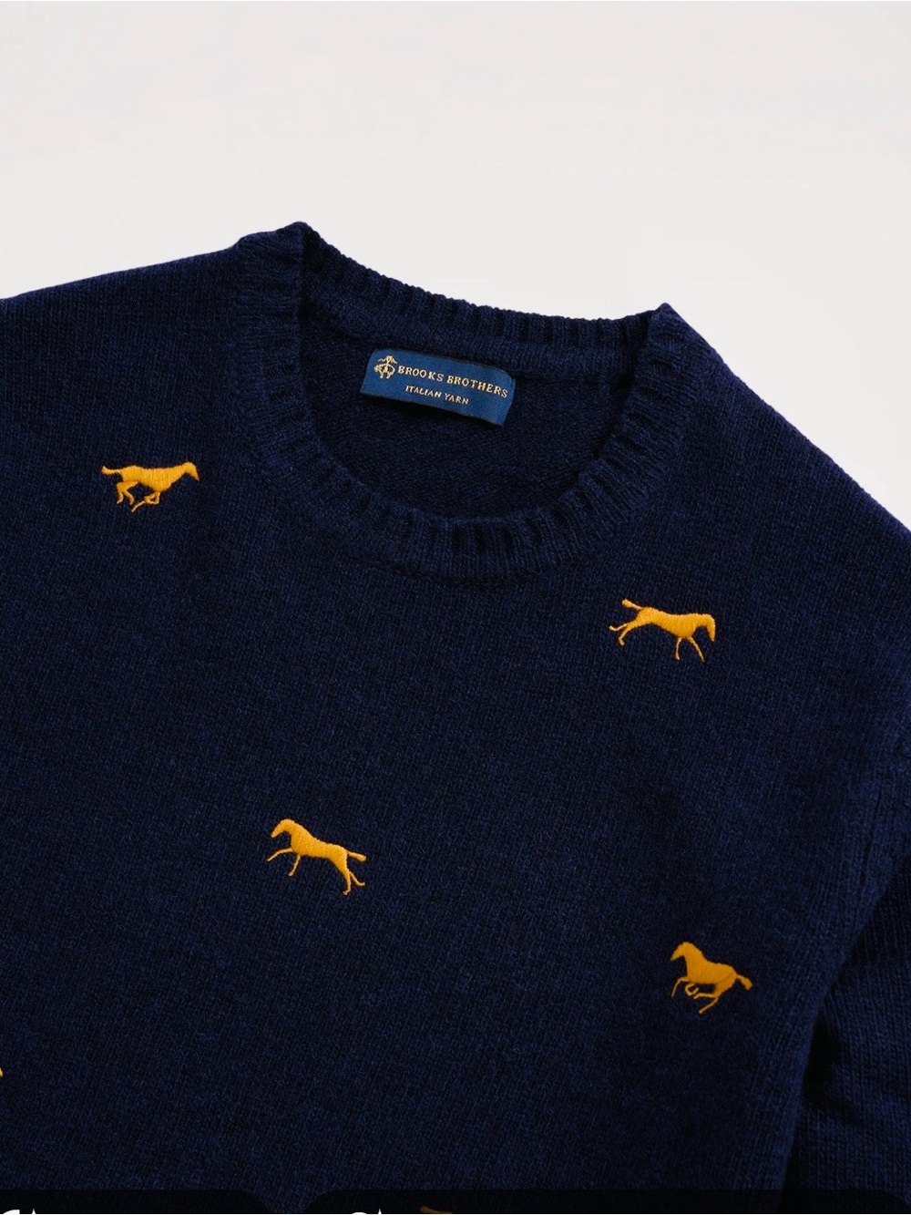 #3160**  Sweater with Brown Horse Embroidery